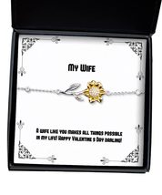 Joke Wife Sunflower Bracelet, A Wife Like You Makes All Things Possible in My Li - £39.03 GBP