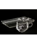 Hazel Atlas Snack Set 2 Piece Handled Tray and Punch Cup Vintage - $231.69 MXN