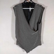 Womens Shirt By M Solo, Size Small, Black/grey/white Stripped - £9.43 GBP
