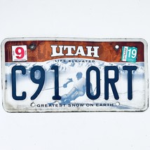 2019 United States Utah Greatest Snow On Earth Passenger License Plate C91 0RT - £13.01 GBP