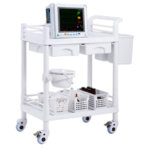 VEVOR 2 Tiers Lab Carts, Lab Utility Cart, 2 Trays, 2 Drawers &amp; 4 Silent... - $152.00 CAD