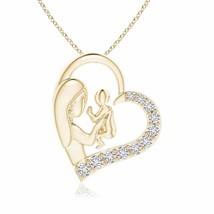 Authenticity Guarantee 
ANGARA Diamond Heart Mother &amp; Baby Pendant Necklace i... - £409.56 GBP