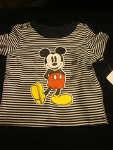 WDW Disney Baby Mickey Mouse Tee T-Shirt Black And White 0-3 Months Bran... - $12.99