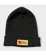FJALLRAVEN Beanie Hat Cap Black Knit Vardag Classic Patch Logo Casual On... - $25.00