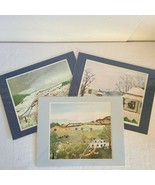 Lot of 3 Fine Arts Winter Landscape Prints 9x10&quot; w Mat by Lashelle&#39;s Fin... - £23.56 GBP