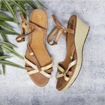 Clarks Artisan Collection | Brown Strappy Espadrille Wedges Sandals, size 11 - £23.16 GBP