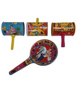 Lot of 4 Vintage US Metal Toy MFG Co Noisemaker Toys Dancers New Year Ma... - $22.72