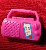 Barbie Radio Accessory Kids Toy Pink Handheld Handle Portable Miniature ... - $8.90