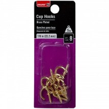 Bulldog Hardware Brass Plate Cup Hooks (Pack of 8 ) - £4.50 GBP