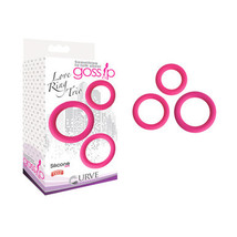 Curve Toys Gossip Love Ring Trio Silicone Cockring 3-Pack Magenta - £18.34 GBP