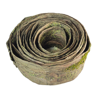 Mossy Bark Wood Crepe Paper Ribbon 3 Inch Wired 5 Yard Camouflage Holiday  - £27.63 GBP