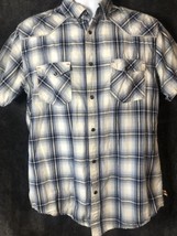 Dakota Grizzly Plaid Short Sleeve Western ￼Button Up Shirt Men&#39;s Size Large - $14.84