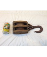Antique Wood/Cast Iron Boat Ship Maritime Farm Barn Double Block &amp; Tackl... - $116.75 CAD