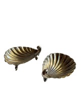 Antique Pair of Sterling Silver Shell Form Open Salt Cellars Dish - £120.84 GBP