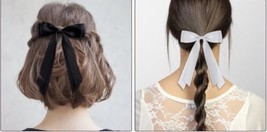 4 Pack Hair Bows for Girls Hair Clips Hair Ribbons for Women Satin Bow Hair C... - $2.86