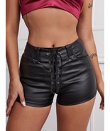 Designer Women Pant 100%Genuine Wear Party Short Black Cocktail Leather ... - $103.50