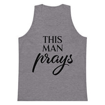 Men's Premium Cotton Tank Top – 'This Man Prays' Design by Roaring Faith... - $34.99+