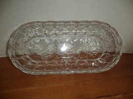 Indiana Glass Constellation Oval Clear Glass Dish w/ Frosted Glass Grape... - $465.23 MXN