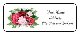 30 Flowers Return address labels,roses,floral,stickers,tags,pink and red... - £9.43 GBP