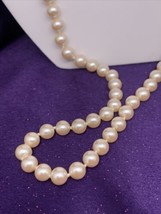 VTG Knotted Cream 7.9 mm Faux Pearl Bead 30&quot; Necklace IMITATION - £12.86 GBP