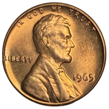 1965  Lincoln Memorial Cent Red BU - $1.25