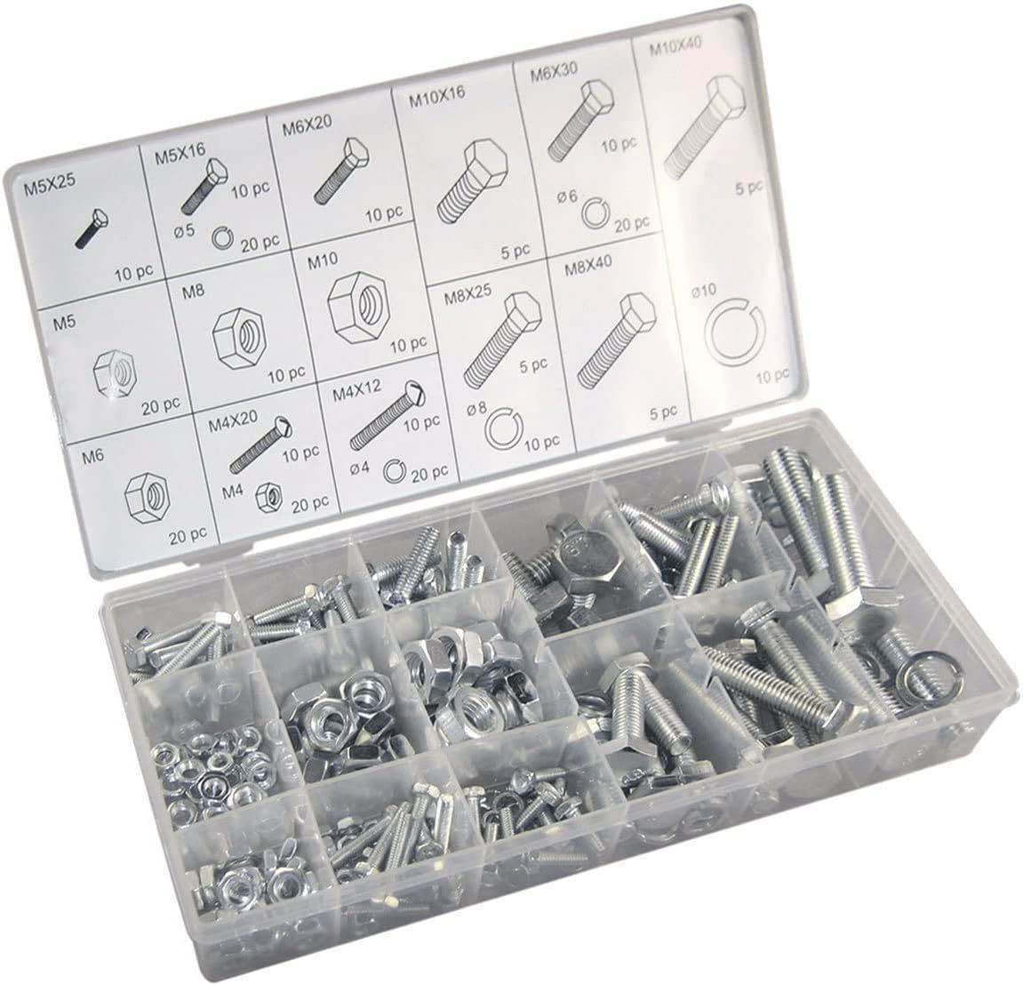 240 Pc Piece Mm Metric Size Nut And Bolt Screw Assortment Hardware Kit - $20.61