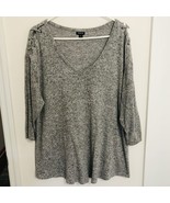 Torrid cozy brushed hacci lattice top womens size 2X heathered gray sweater - £15.21 GBP