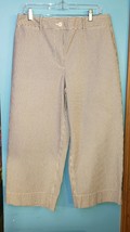 Talbots Wide Leg Crop Chino Oxford Stripe Pants Size 12 - £12.49 GBP