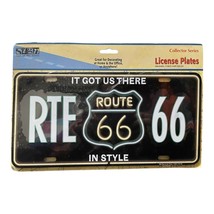 Route 66 Got Us There In Style Metal License Plate Booster Decorative - £13.83 GBP