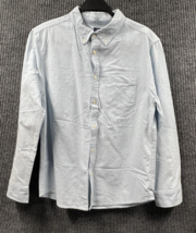 J. Khaki JK Boys XL Blue Button Down Shirt Casual Dressy Church Cotton V... - £12.09 GBP