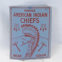 Famous American Indian Chiefs Read and Color Eukabi 1951 Eugene Bischoff Art - $24.49