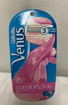 Gillette Venus Pink Comfort Glide Razor White Tea 3 Blade with 2 Cartridges - £10.11 GBP