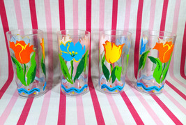 Awesome 1980&#39;s MoD Thermo-Serv 4pc Acrylic Colorful Tulip Tumblers - $20.00