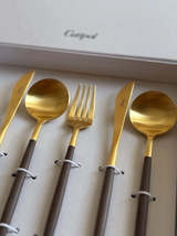 Goa Brown 6 pcs. Matte Brushed Gold Plated - $114.00