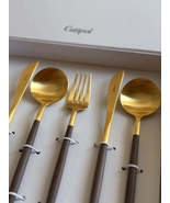 Goa Brown 6 pcs. Matte Brushed Gold Plated - $114.00