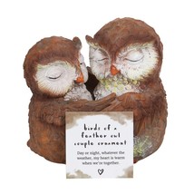 Birds of a Feather Owl Couple Ornament And Sentiment Card, Owl Ornament,... - £12.50 GBP