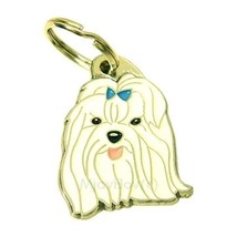 Dog name ID Tag,  Bichon Maltese, Personalized, Engraved, Handmade, Charm - £16.16 GBP+