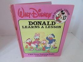 Walt Disney 1986 Donald Learns A Lesson Hardcover Book Fun To Read Library 1986 - £3.47 GBP