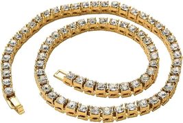 10 Ct Round Cut Diamond 18 Inches Women&#39;s Necklace 14k Yellow Gold Finish - £194.86 GBP
