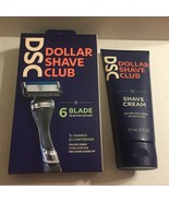 NEW Dollar Shave Club Razor Handle + Two 6-Blade Cartridges &amp; Shave Cream - $17.96