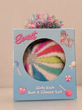 Girls Sweet Rainbow Knit Winter Hat and Gloves Set GNFG3531WG Youth  Col... - €10,23 EUR