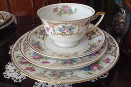 Compatible with Lee Dresden c1930s (F &amp; B Japan) Meito 4 Pieces Cup,Saucer,Cake, - £42.92 GBP