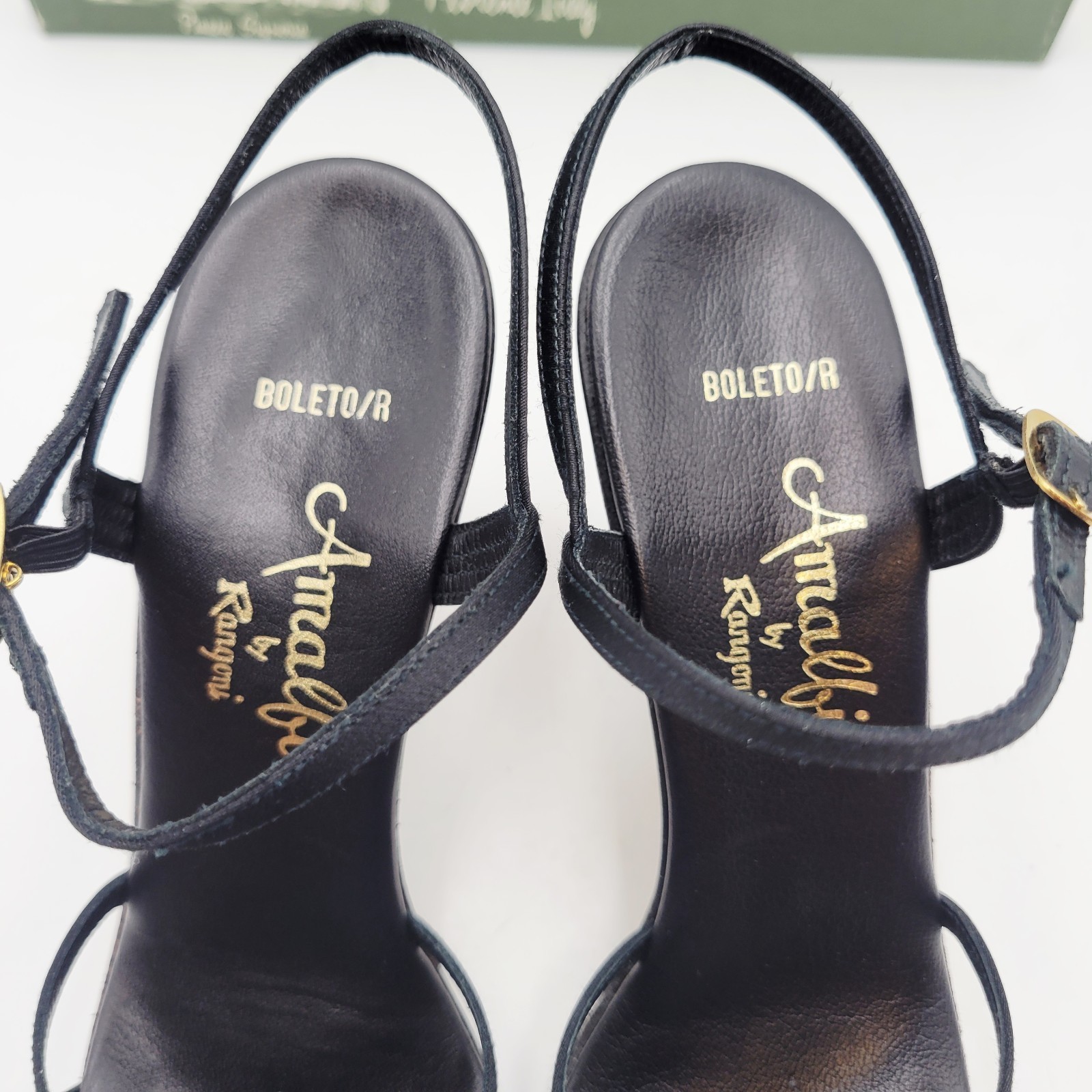 Amalfi by Rangoni Size 7.5 M Black Sandals Heels Womens Shoes Italy Vintage  Item image 5