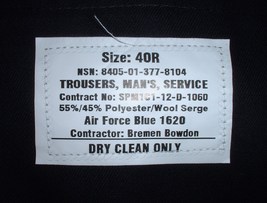 USAF US Air Force blue service trousers 40X36 Bremen Bowden 2012 unissued - $30.00