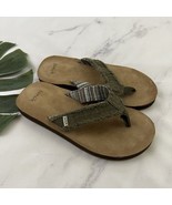 Sanuk Mens Flip Flop Sandals Size 9 Green Tan Wool Strap Distressed - €16,19 EUR