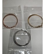 3-Pair Earrings Fashion Jewelry Gold Rose Gold Silver Loop Hoop Round 21... - £4.67 GBP