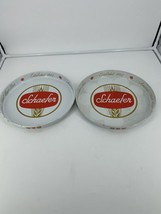 Vintage Schaefer Brewing Co Beer 12&quot; Metal Serving Trays Platters Lot of 2 - £9.56 GBP