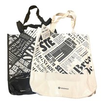 lululemon reusable Shopping bag White And Black Lot Of 2 SEEK CURIOSITY Jealousy - £11.19 GBP