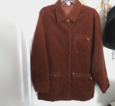 Women&#39;s New Man Rust Corduroy Barn Jacket Size L/XL - £38.92 GBP