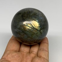 296.7g, 2.4&quot;(59mm), Labradorite Sphere Gemstone,Crystal @Madagascar, B29878 - £29.88 GBP